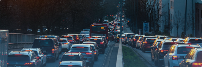 cars stuck in traffik